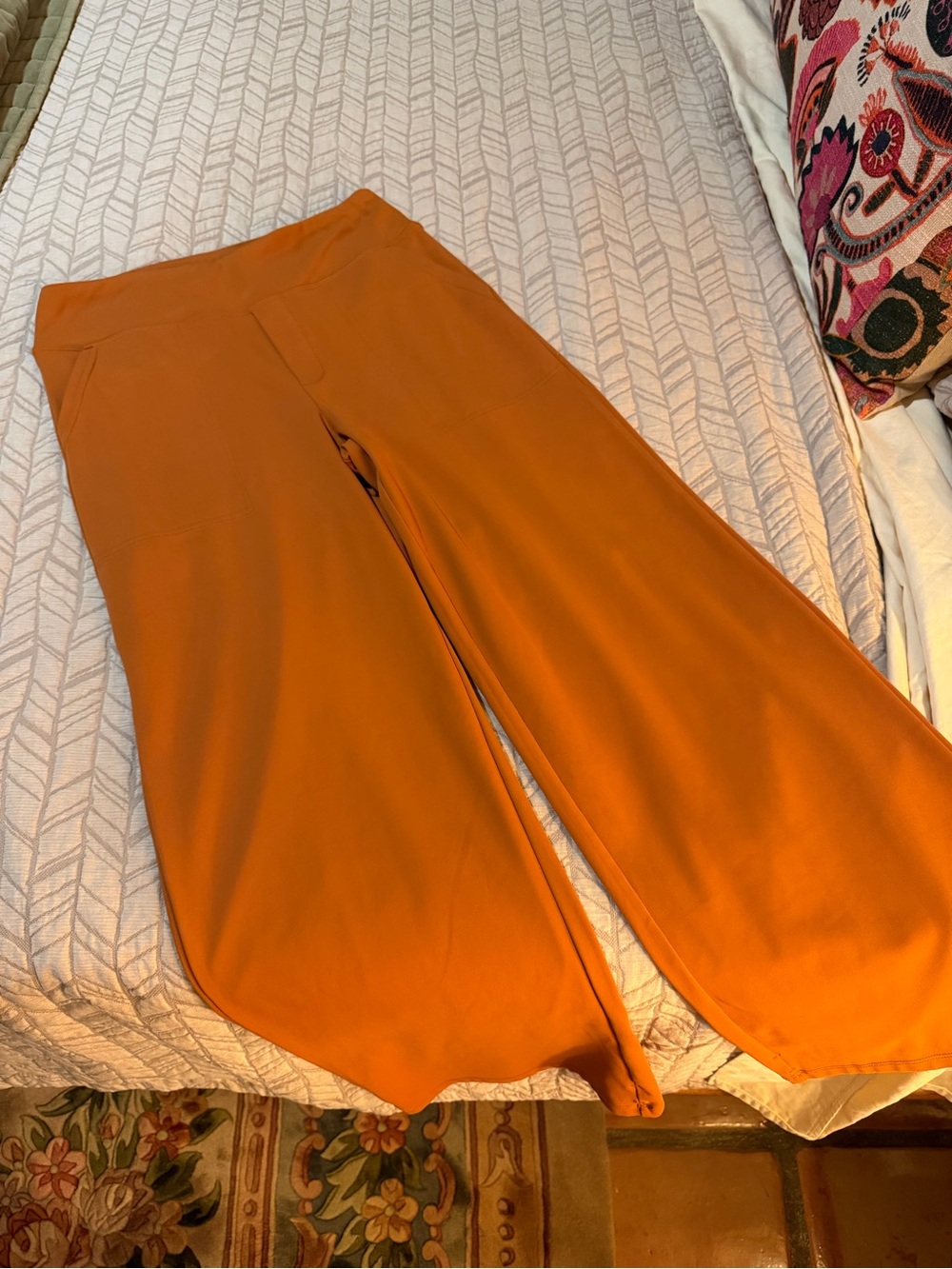 G4Free Burnt Orange Wide Leg Stretch Pants Size M